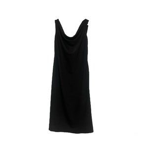 David Meister Black Cowl-neck Dress Size 2 Classic LBD Formal